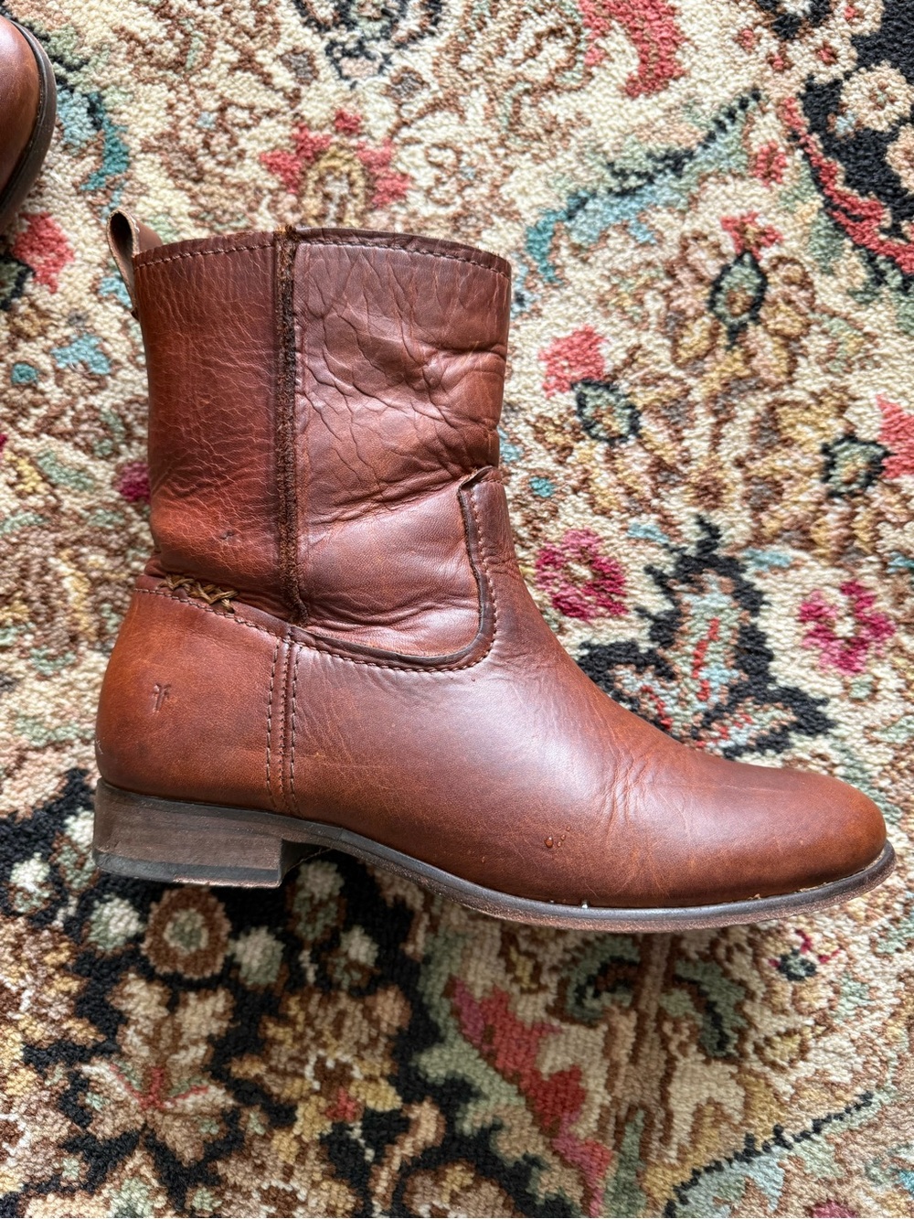 Frye Brown Leather Mid-Calf Women's Boots - Picture 2 of 5